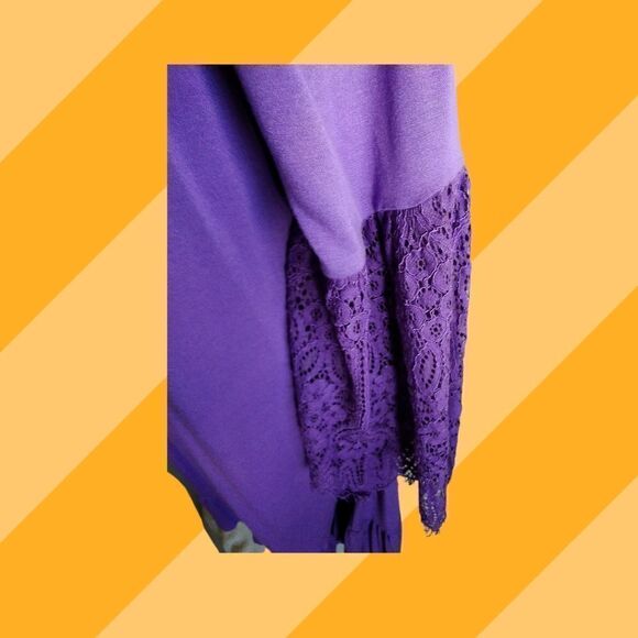 DRESS  Cut out SHOULDER MIDI COLLEN LOPEZ  Purple Large NEVER WORN - Picture 9 of 12